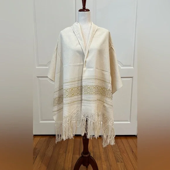 Cotton and Silk Traditional Mexican rebozo from Oaxaca. Mexican shawl, Handloom! - Picture 3 of 10